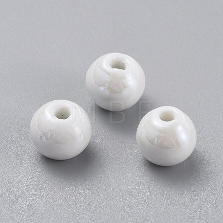 Glazed Porcelain Beads PORC-D001-8mm-04-1