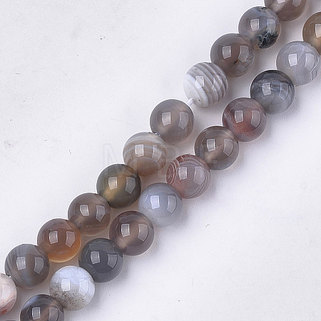 Natural Botswana Agate Beads Strands G-S333-6mm-026-1