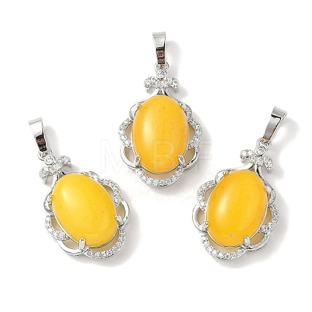 Natural White Jade Dyed Oval Pendants G-NH0025-15P-07-1