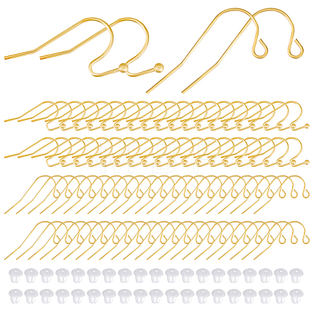 100Pcs 2 Style 304 Stainless Steel Earring Hooks STAS-BBC0004-49-1