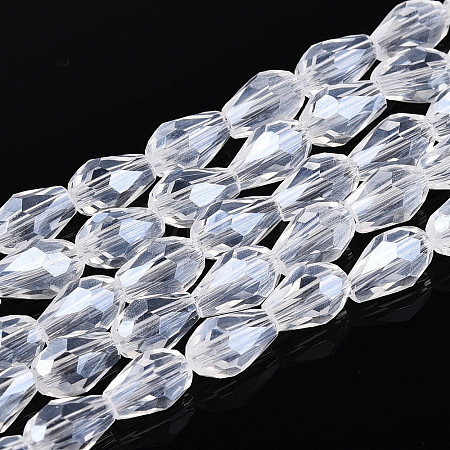Transparent Teardrop Glass Beads Strands GLAA-T025-79A-01-1