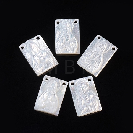 Natural White Shell Pendants SSHEL-D083-29A-1