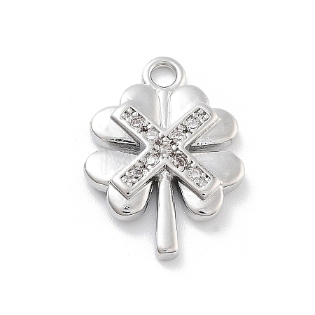 Brass Micro Pave Clear Cubic Zirconia Pendants LS-ZIRC-I067-01A-1