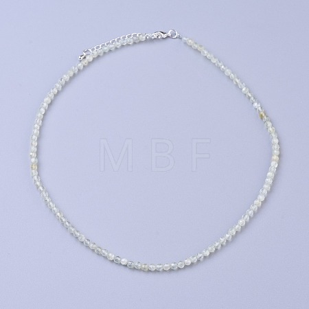 Natural Prehnite Beaded Necklaces NJEW-K114-A-A12-1