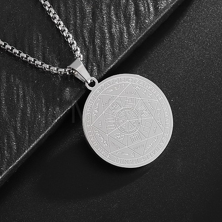 Alloy Gothic Seven Archangels Seal Magic Circle Pendant Necklaces for Men WG0D1B4-02-1