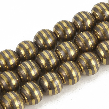 Electroplate Non-magnetic Synthetic Hematite Beads Strands G-T065-10mm-01C-1