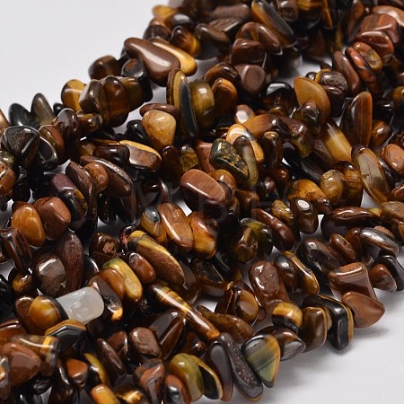 Natural Yellow Tiger Eye Chip Bead Strands X-G-L444-01-1