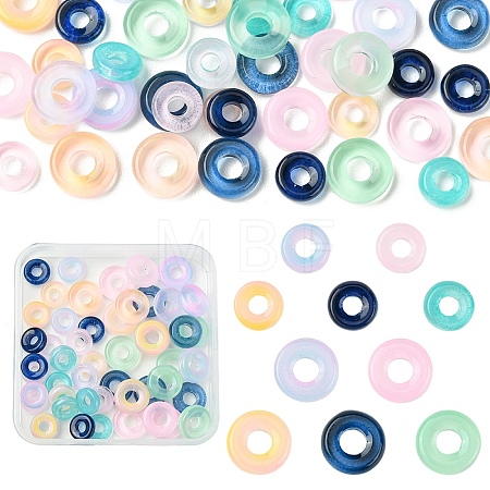 50Pcs 10 Styles Transparent Glass European Beads GLAA-YW0005-96-1