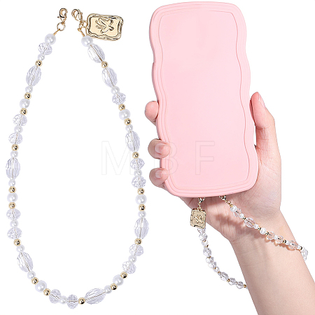 1Pc Glass Pearl & Glass Pendant Decorations HJEW-BM0001-52-1