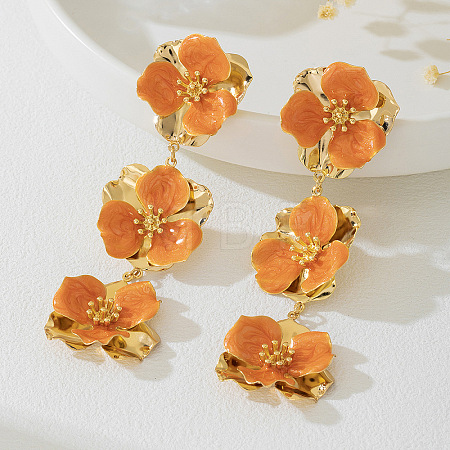 Alloy & Enamel Dangle Stud Earrings FS-WGD7C05-01-1