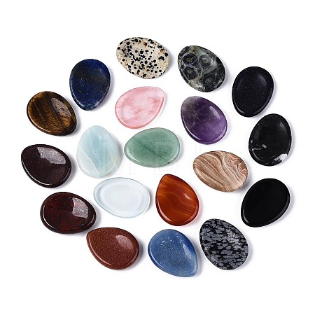 Natural & Synthetic Mixed Thumb Worry Stone G-Q601-04-1