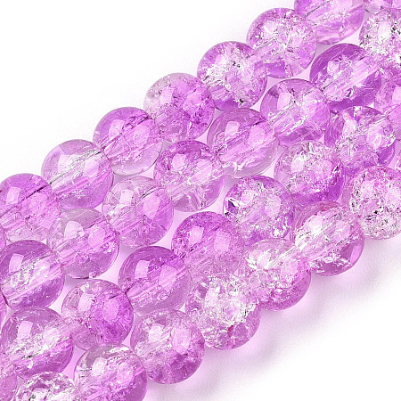 Baking Paint Crackle Glass Beads Strands X-CCG-S001-8mm-14-1