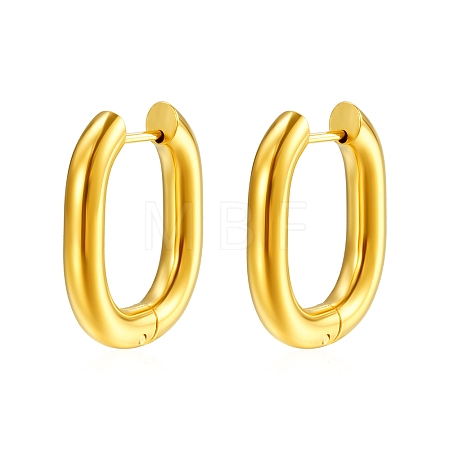 Stylish 304 Stainless Steel Oval Hoop Earrings YV3043-7-1