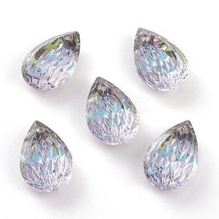 Embossed Glass Rhinestone Pendants GLAA-J101-05A-001VL-1
