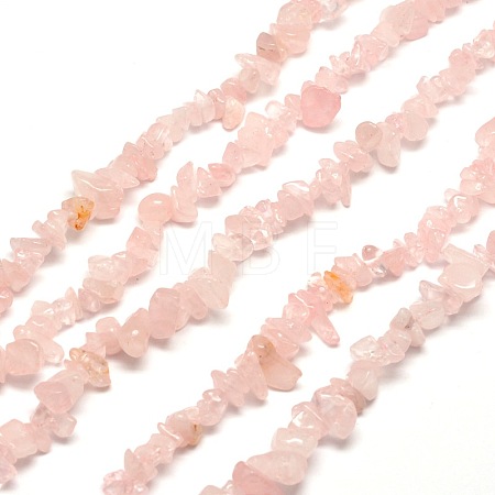 Natural Rose Quartz Chip Bead Strands G-M205-02-1