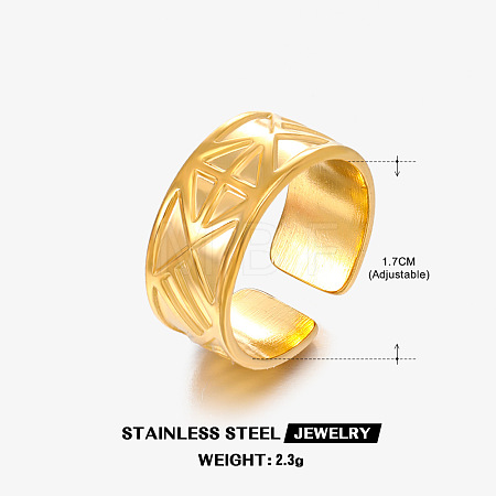 304 Stainless Steel Cuff Open Rings for Women WG241C9-04-1