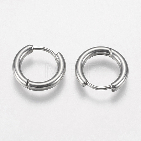 Tarnish Resistant 201 Stainless Steel Huggie Hoop Earrings Findings STAS-F149-33P-C-1