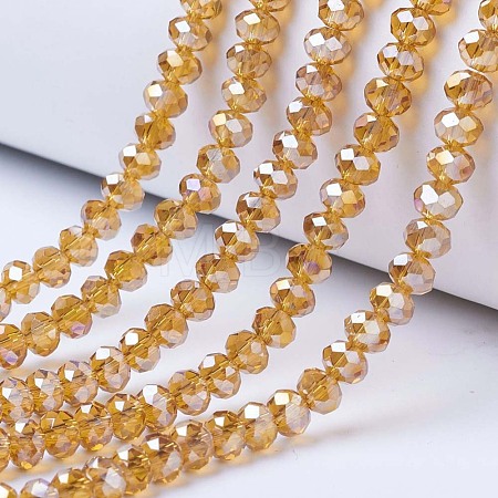 Electroplate Glass Beads Strands EGLA-A034-T8mm-B05-1