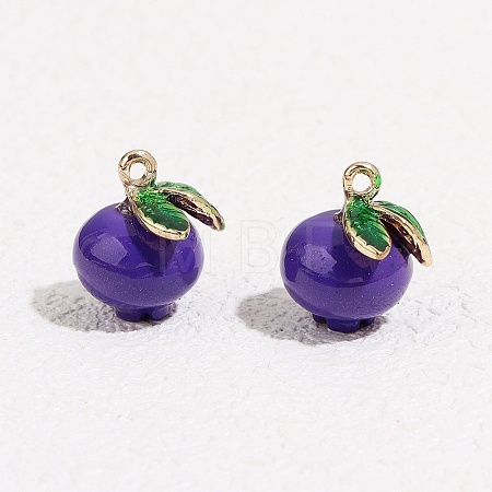 Fruit Alloy Enamel Charms ENAM-P264-02B-G-1
