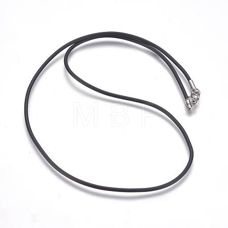 Rubber Cord Necklaces Making MAK-L023-01C-1