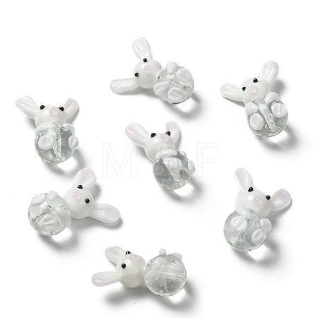 Handmade Bunny Lampwork Beads X-LAMP-P051-J01-1