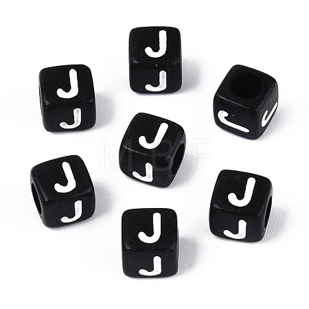 Initial Acrylic Horizontal Hole Beads OACR-ZX006-35J-1