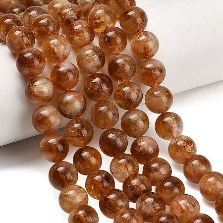 Hearted Natural Citrine Beads Strands G-L663-A02-12mm-1