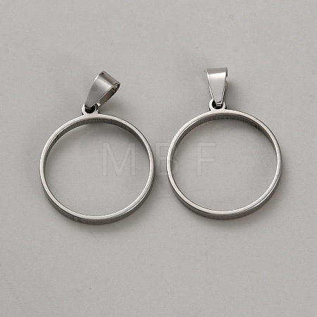 Stainless Steel Open Back Bezel Pendant Cabochon Settings STAS-WH0033-58P-1