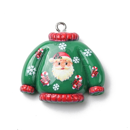 Christmas Opaque Resin Pendants RESI-A049-05D-1