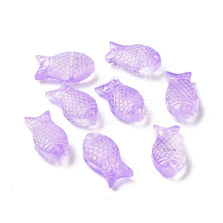 Transparent Spray Painted Glass Beads GLAA-I050-10B-1