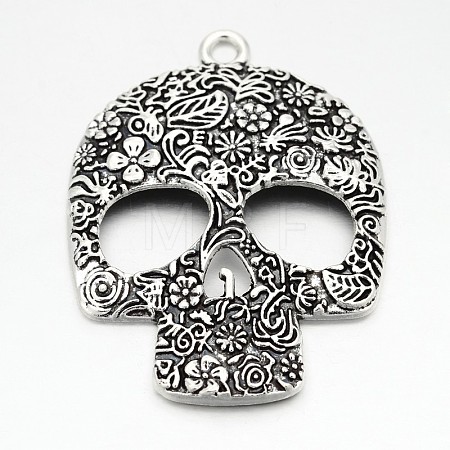 Tibetan Style Zinc Alloy Big Pendants TIBEP-R334-119AS-RS-1