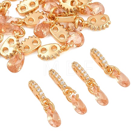 SHEGRACE Brass Micro Pave Cubic Zirconia Charms XGRQ5K250-824G-C-1