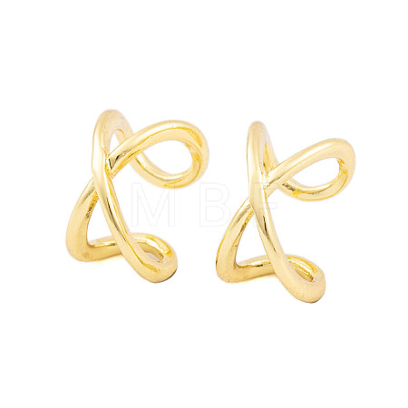 Rack Plating Brass Cuff Earrings for Women EJEW-P278-01G-1