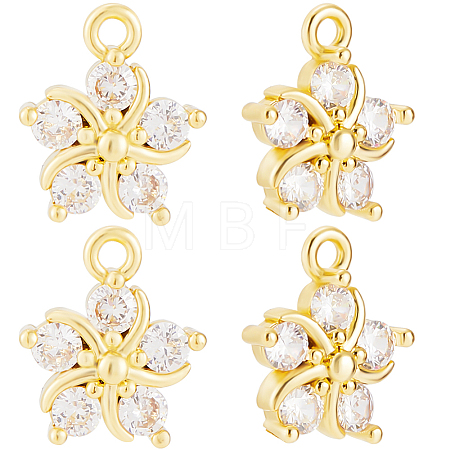 10Pcs Eco-Friendly Rack Plating Brass Micro Pave Clear Cubic Zirconia Charms KK-BBC0015-93-1