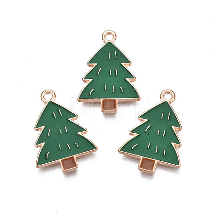 Christmas Style Alloy Enamel Pendants X-ENAM-Q442-66-1