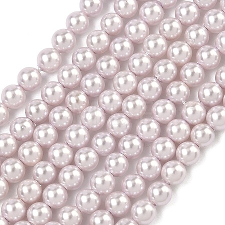 Electroplated Shell Pearl Beads Strands BSHE-G041-4mm-06-1