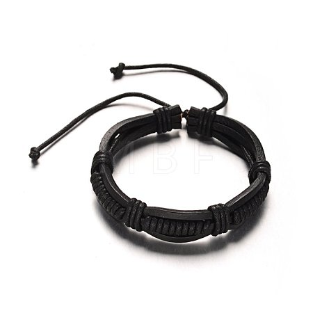 Adjustable Leather Cord Bracelets BJEW-M169-12A-1