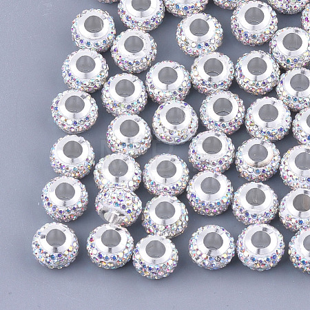Polymer Clay Rhinestones European Beads FPDL-T001-02A-1
