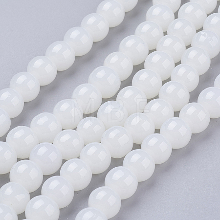 Imitation Jade Glass Beads Strands DGLA-S076-6mm-21-1