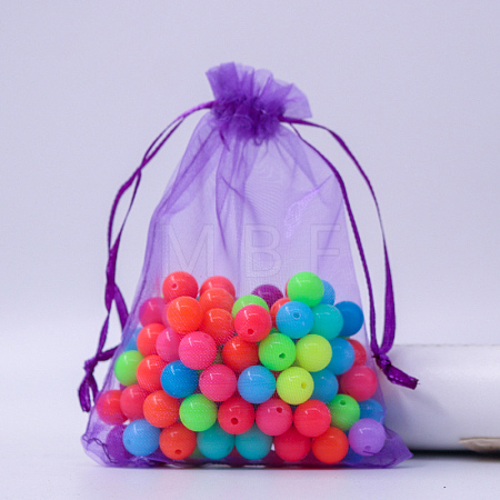 Rectangle Organza Drawstring Bags CON-PW0001-054B-19-1