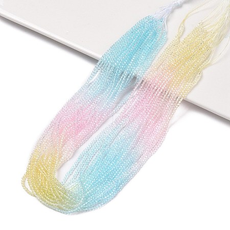 Transparent Gradient Color Glass Beads Strands GLAA-G101-2mm-16-1