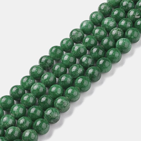 Natural Mashan Jade Round Beads Strands G-D263-8mm-XS26-1