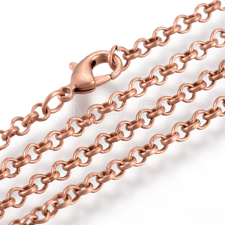 Iron Rolo Chains Necklace Making X-MAK-R015-60cm-R-1