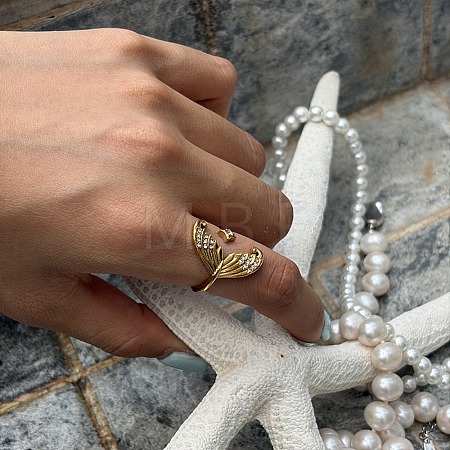 Ocean 304 Stainless Steel Rhinestone Cuff Open Rings SA-CBA183D-08A-G-1