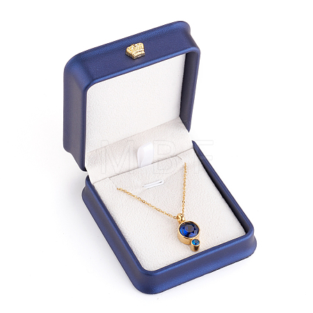 PU Leather Necklace Pendant Gift Boxes LBOX-L005-F03-1