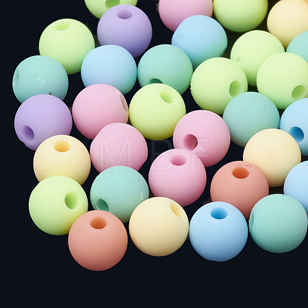 Rubberized Style Acrylic Beads X-MACR-S281-47-6mm-1
