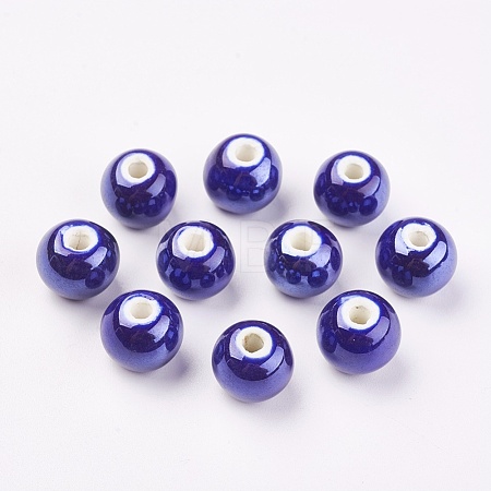 Glazed Porcelain Beads PORC-D001-12mm-14-1
