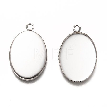 Non-Tarnish 304 Stainless Steel Pendant Cabochon Settings STAS-I176-03A-1