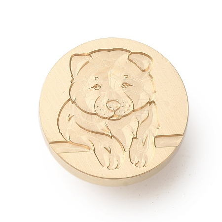 Golden Tone Wax Seal Brass Stamp Heads AJEW-U008-03G-26-1