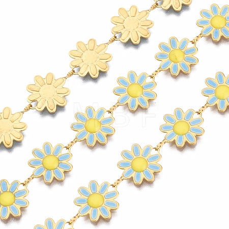 304 Stainless Steel & Enamel Link Chains CHS-Q004-001F-NF-1
